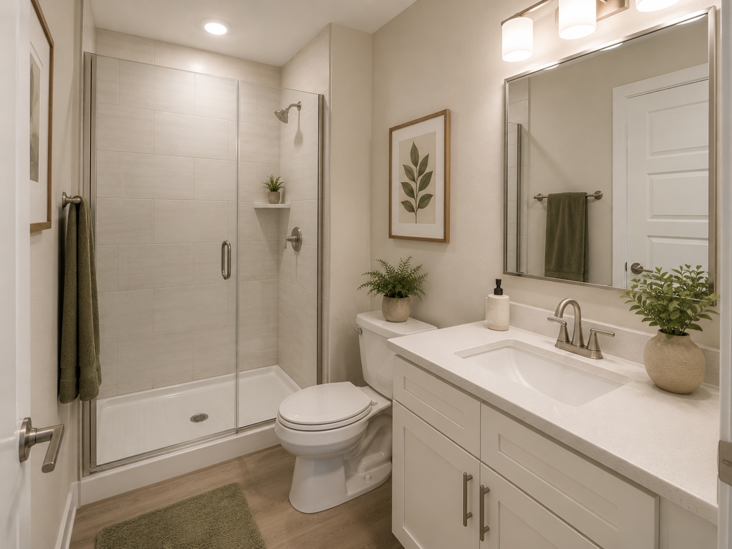 AI-generated concept rendering of a full bathroom at The Legacy at Richland Commons